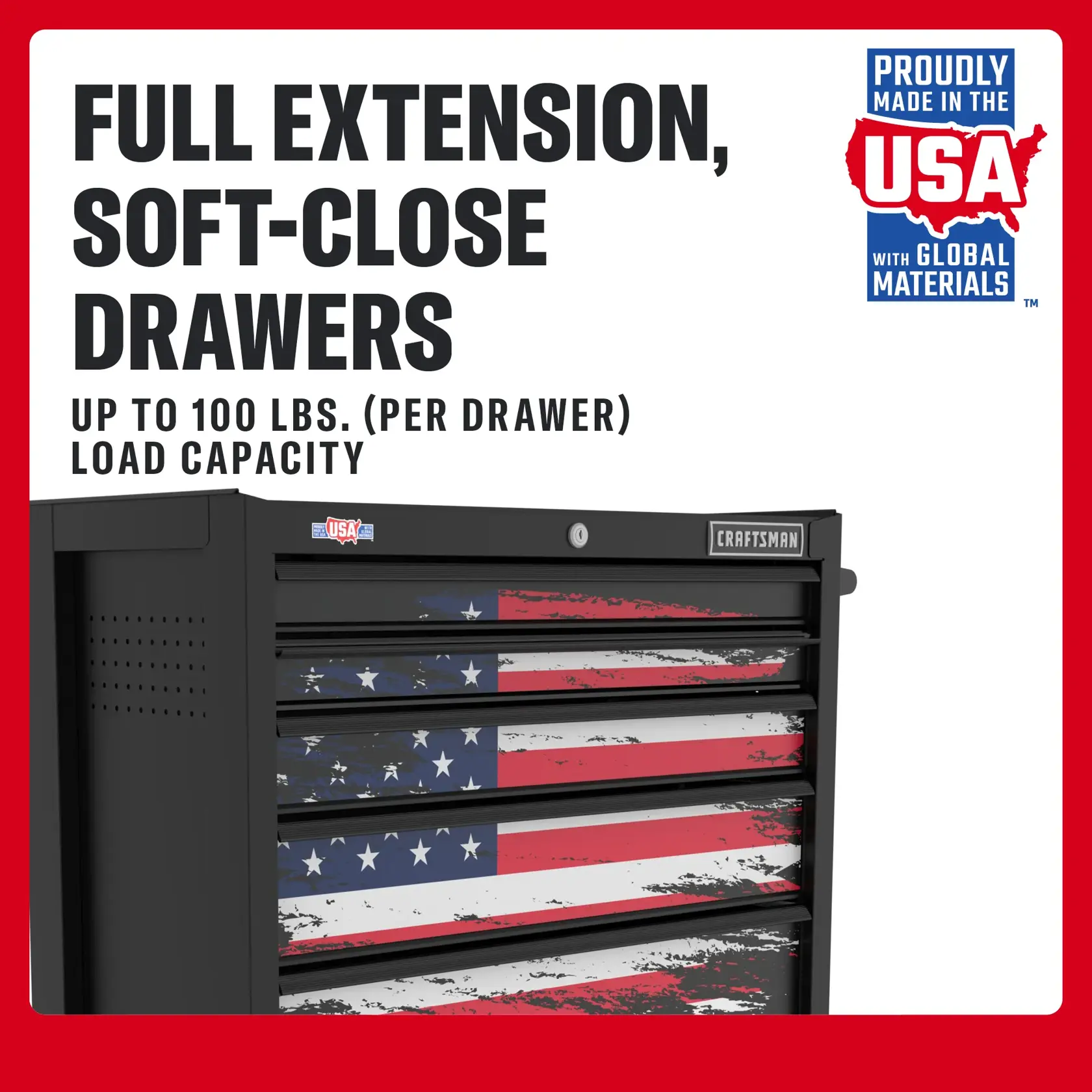 5-Drawer Red, White, And Blue Patriotic Cabinet