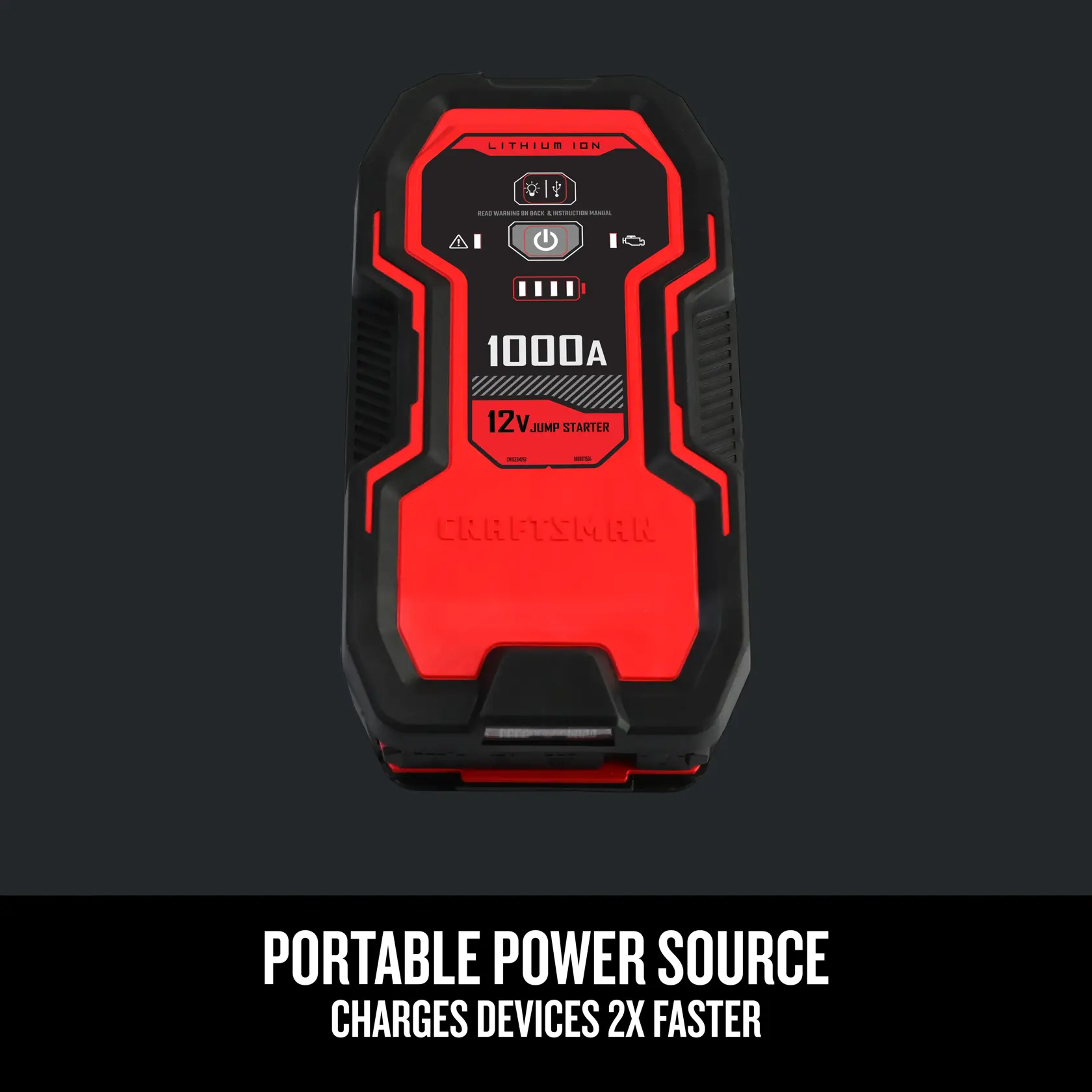 1000A 12V Lithium Jump Starter and Portable Power Pack power source graphic