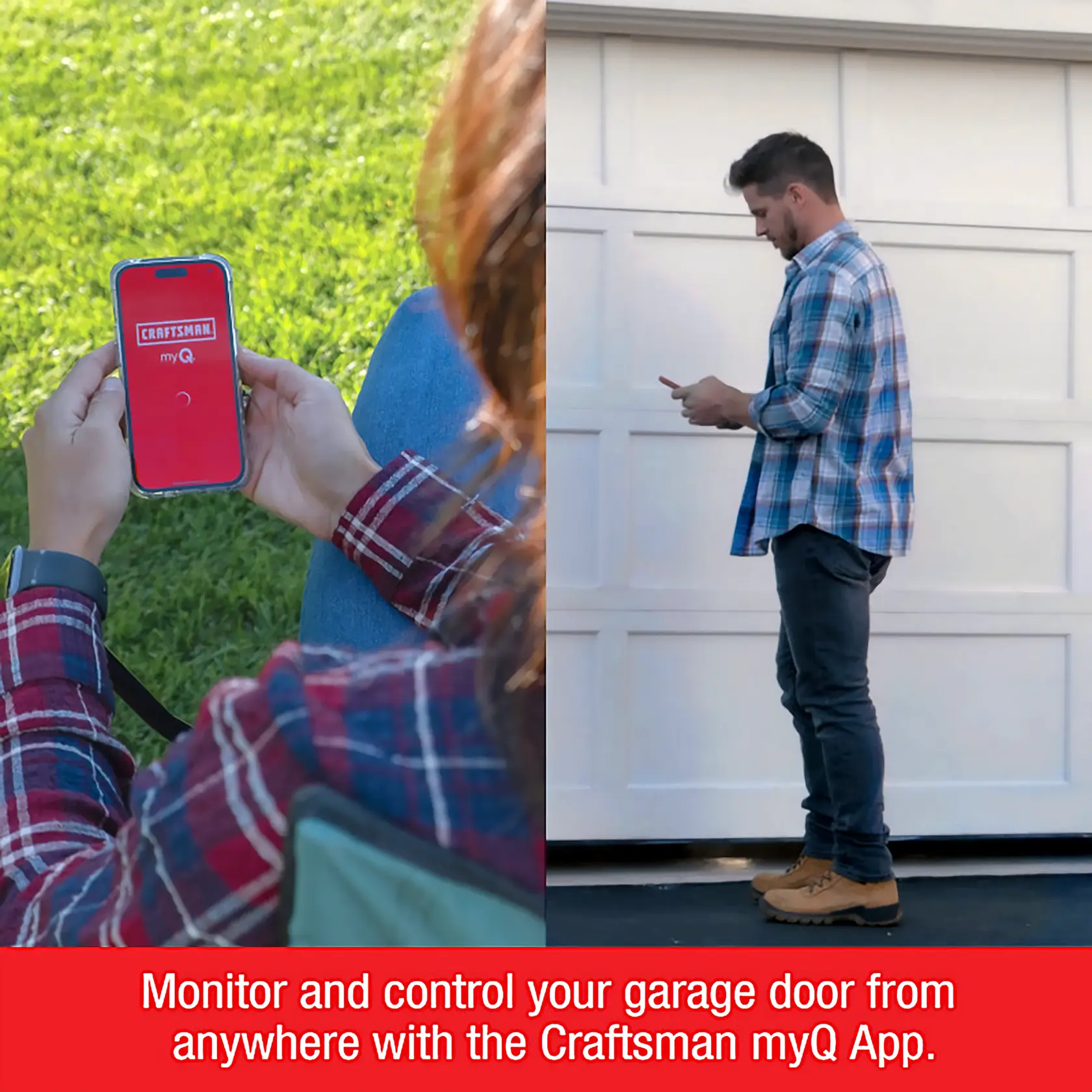 Craftsman myQ Chain Drive Garage Door Opener. 0.5 HP. Monitor & control your garage from anywhere with the Craftsman myQ App.