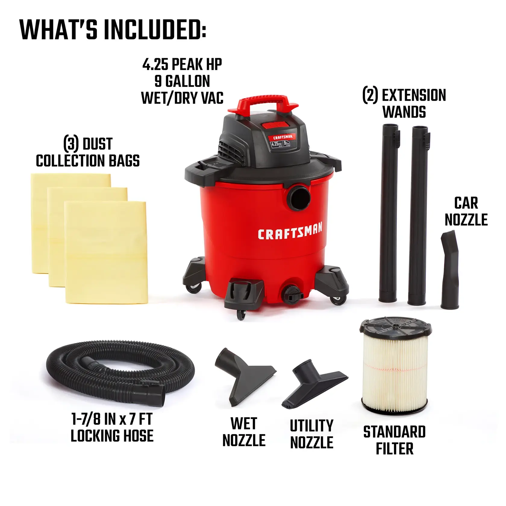プレストマン CRAFTSMAN 9-Gallon 4.25 Peak HP Corded Electric Wet/Dry Shop