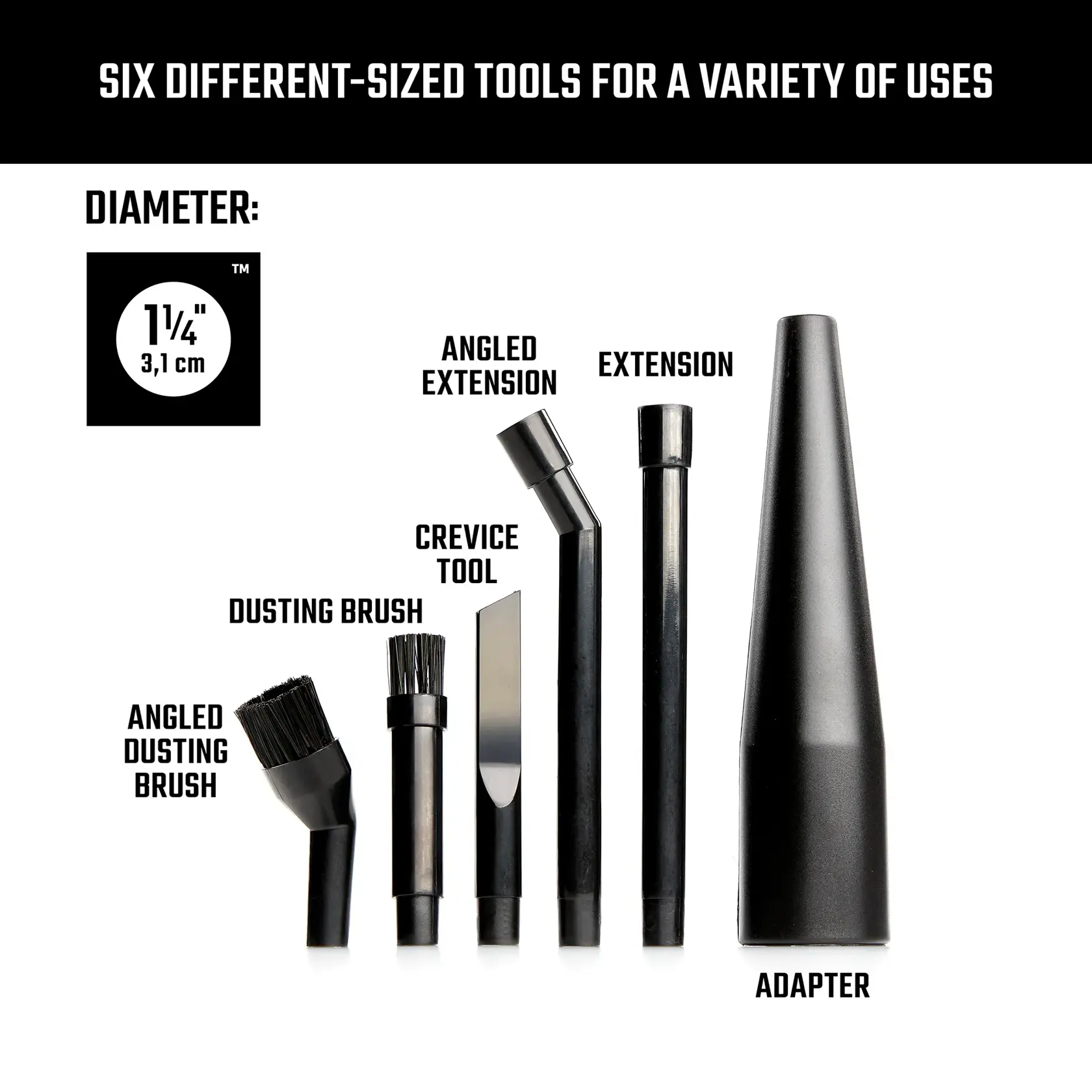 thumbnail image 2 of All Parts Etc Micro Detail & Crevice Tool Kit For Shop Vac / Stinger – 24-Piece Set, Universal Fit 2 of 4