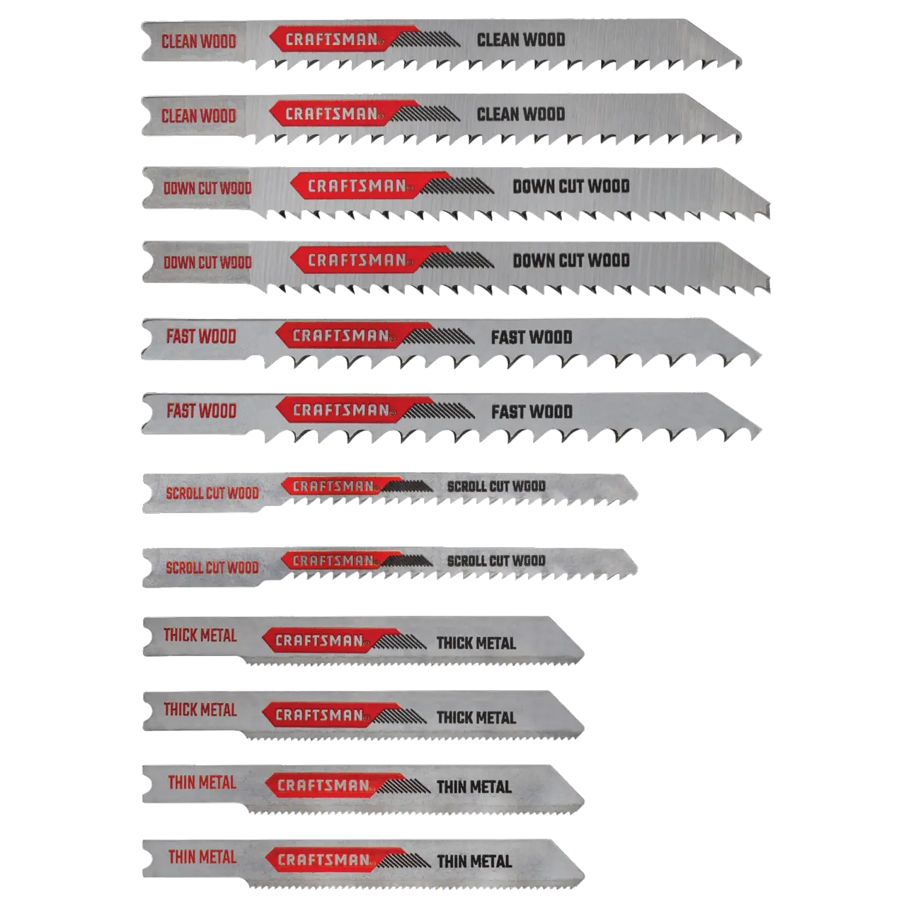 View of CRAFTSMAN Blades: Jig Saw on white background