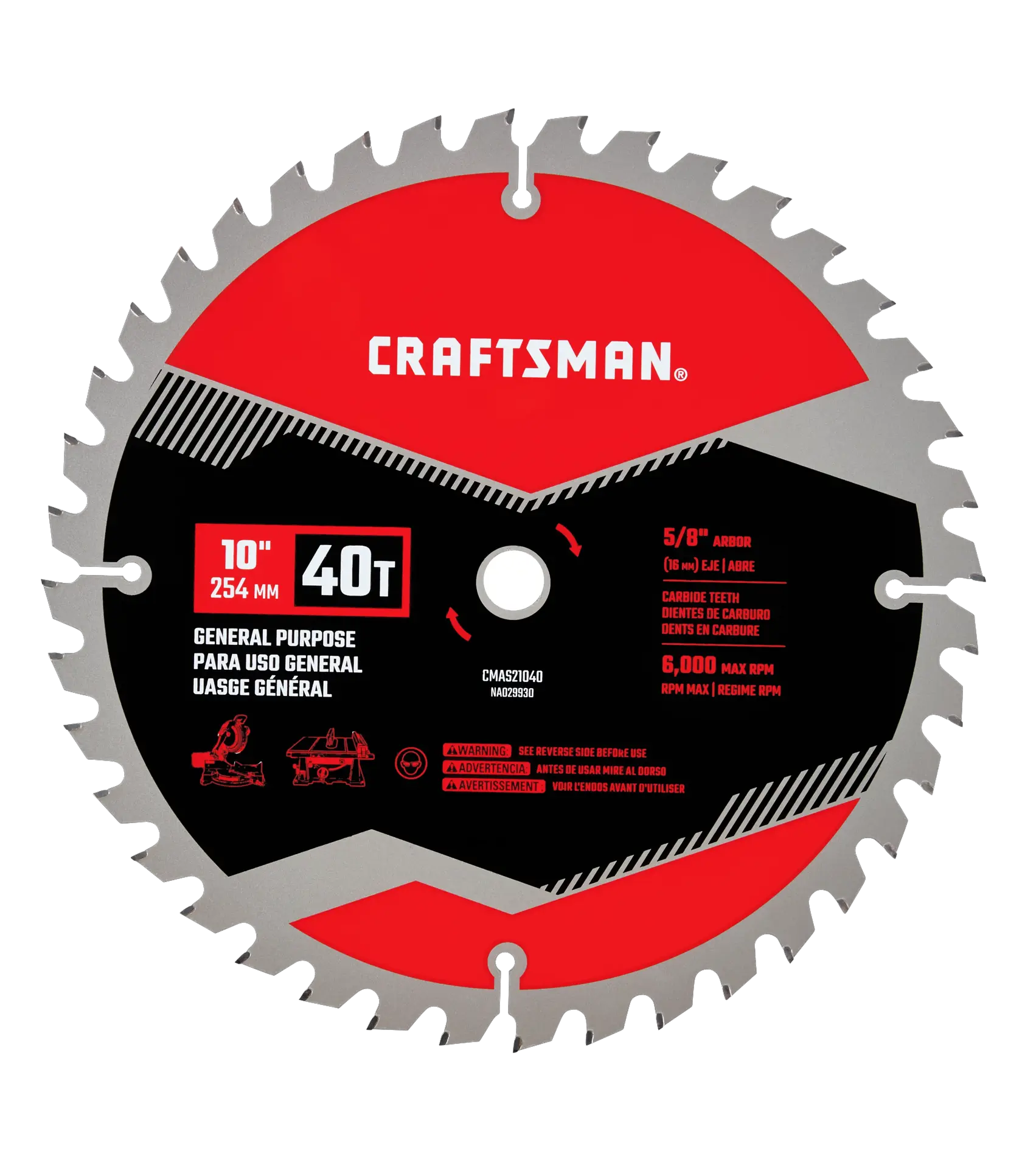 View of CRAFTSMAN Blades: Table Saw on white background
