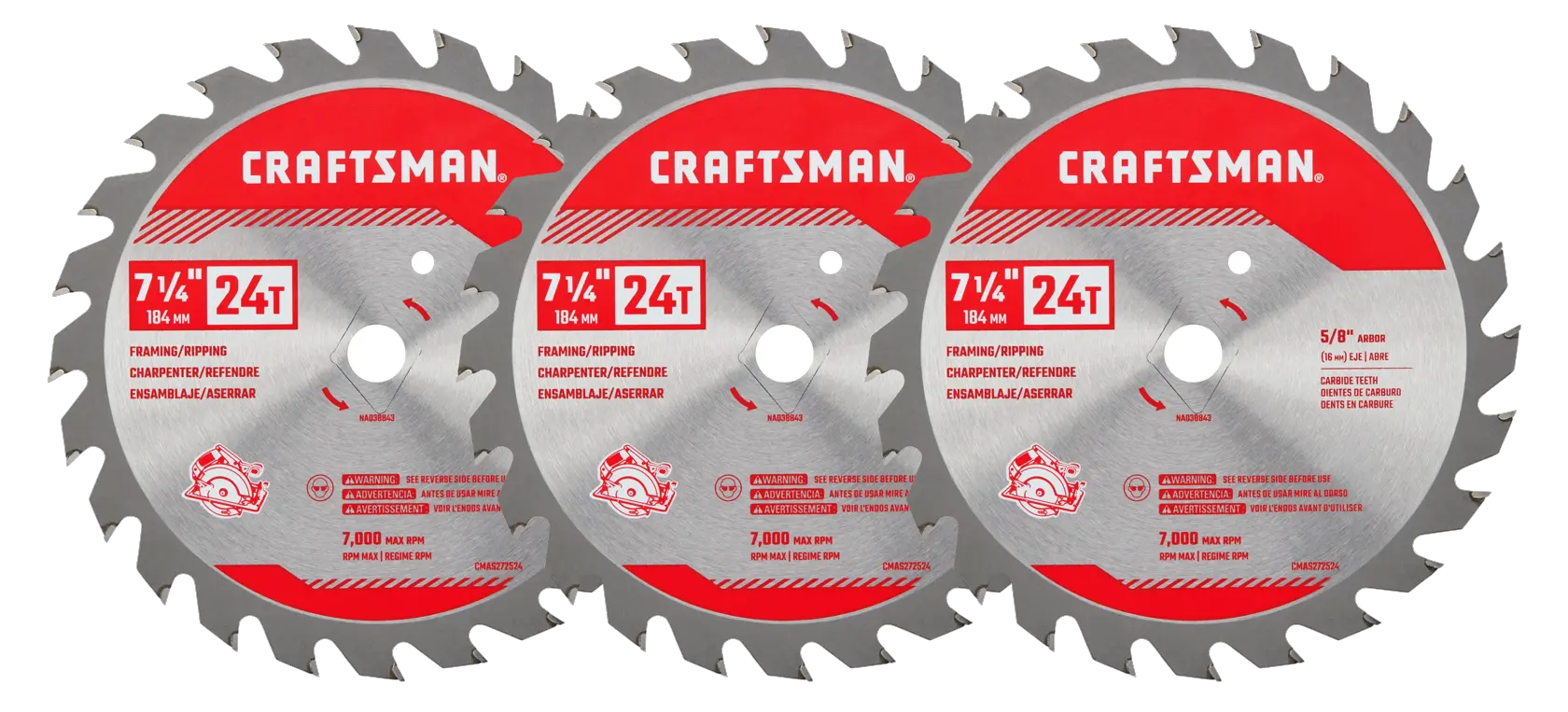View of CRAFTSMAN Blades: Table Saw on white background