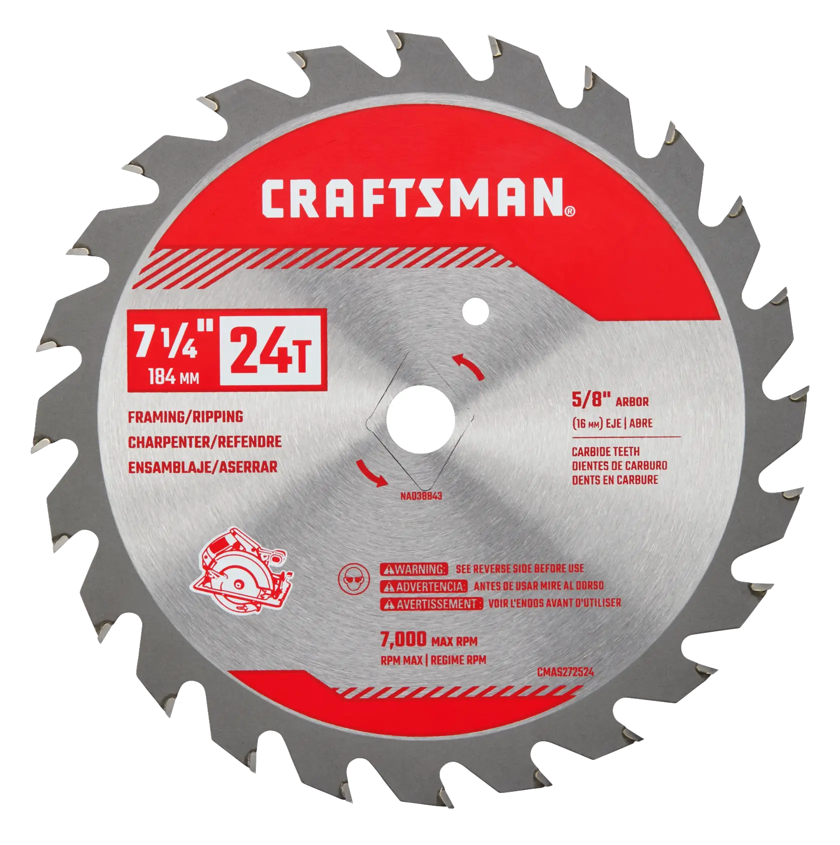 View of CRAFTSMAN Blades: Table Saw on white background