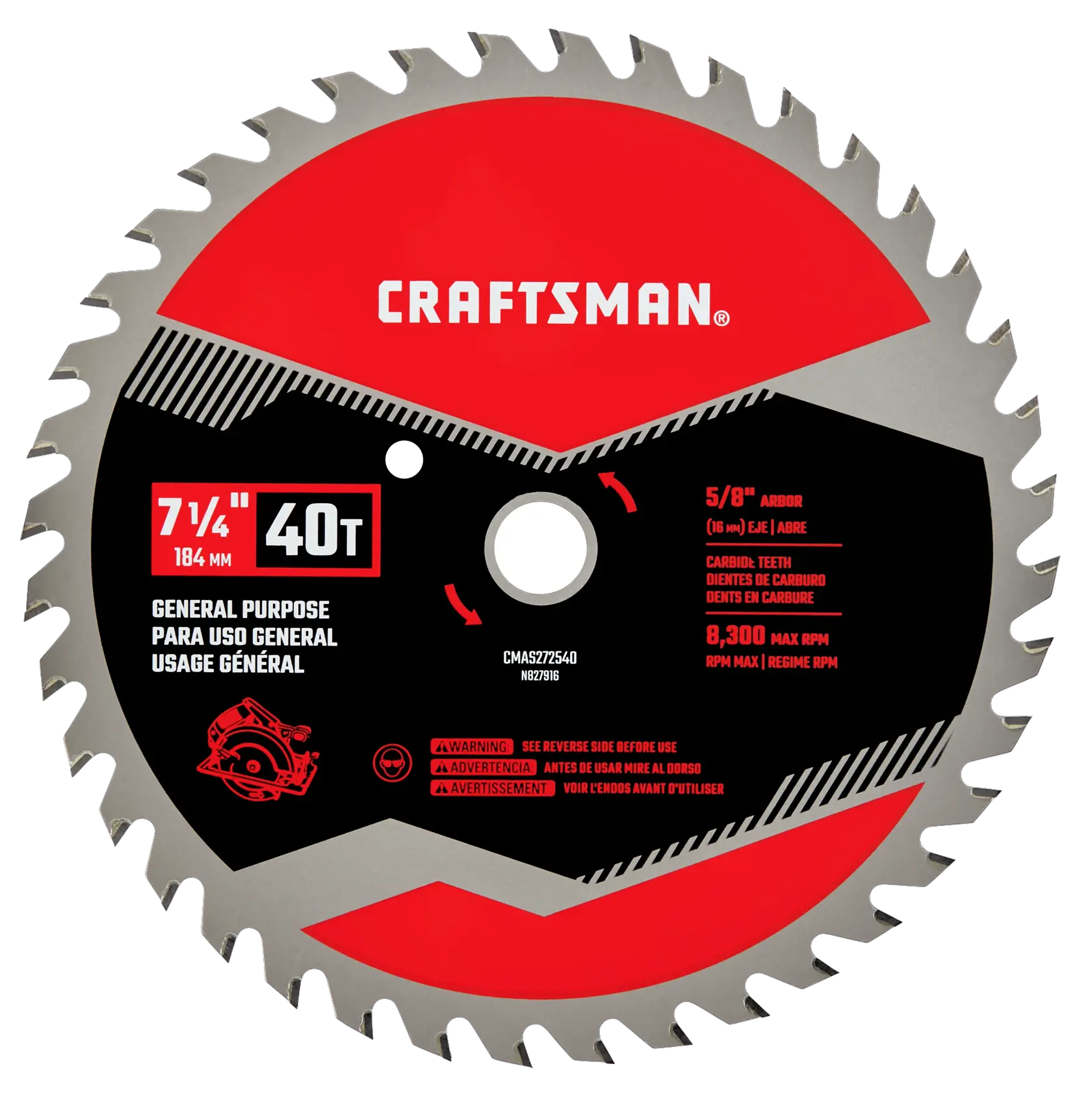 View of CRAFTSMAN Blades: Table Saw on white background