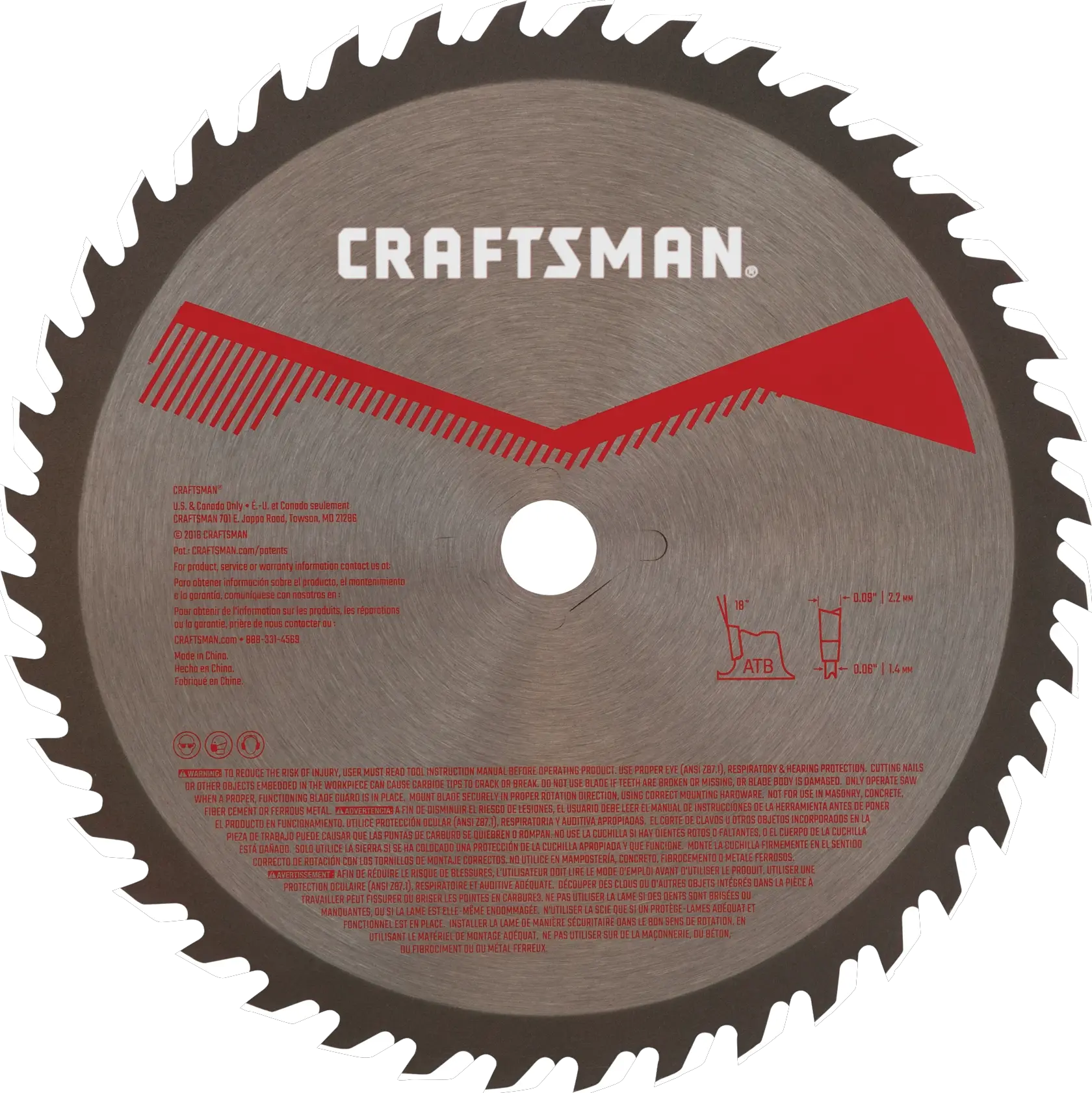 View of CRAFTSMAN Blades: Table Saw on white background