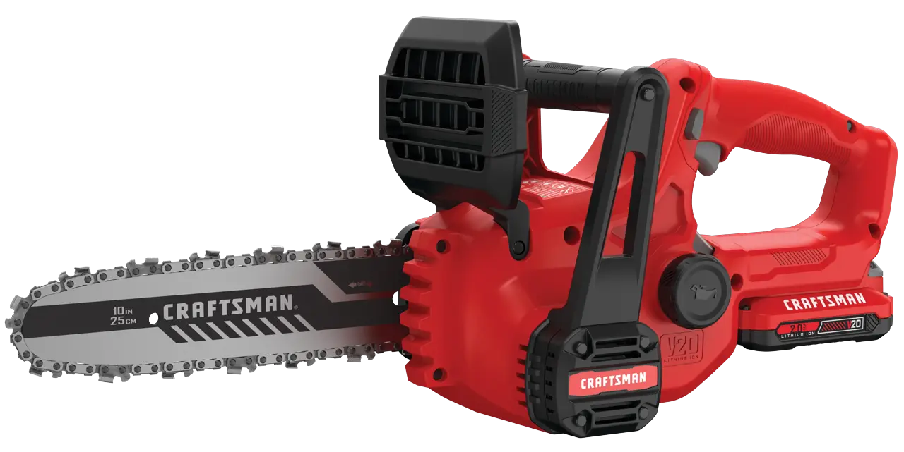 Cordless 10 inch chainsaw kit 2 amp hour.