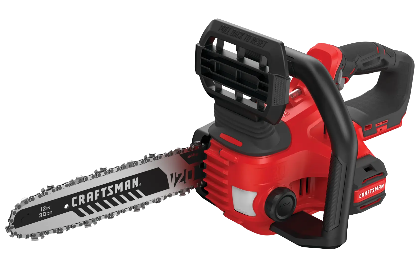 View of CRAFTSMAN Chain Saws on white background
