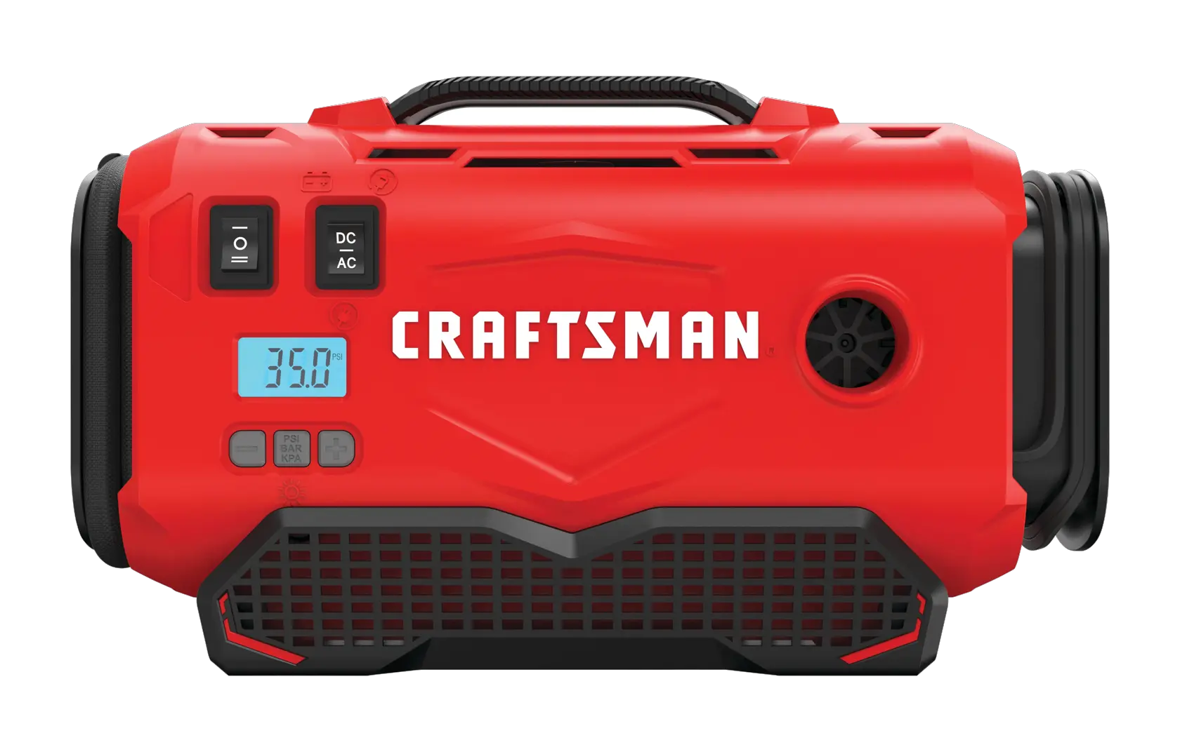Right profile of cordless inflator tool only.