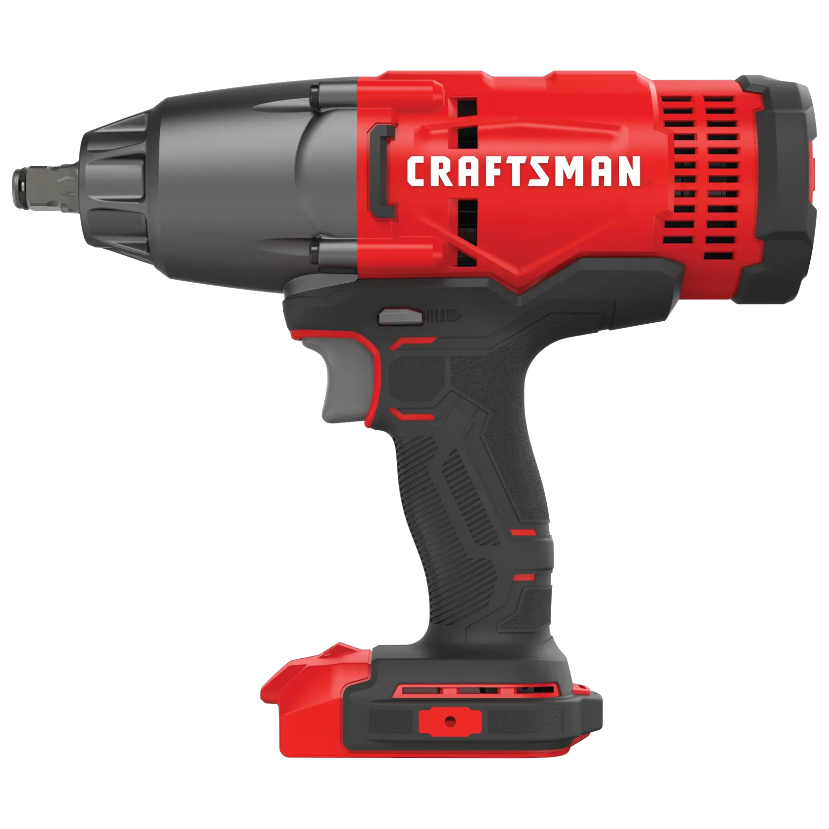 Right profile  view of cordless half inch impact wrench tool.
