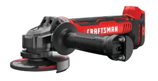 View of CRAFTSMAN Angle Grinder on white background