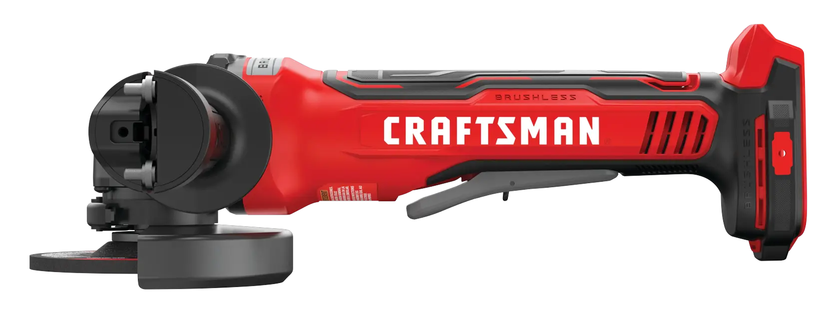 View of CRAFTSMAN Angle Grinder on white background
