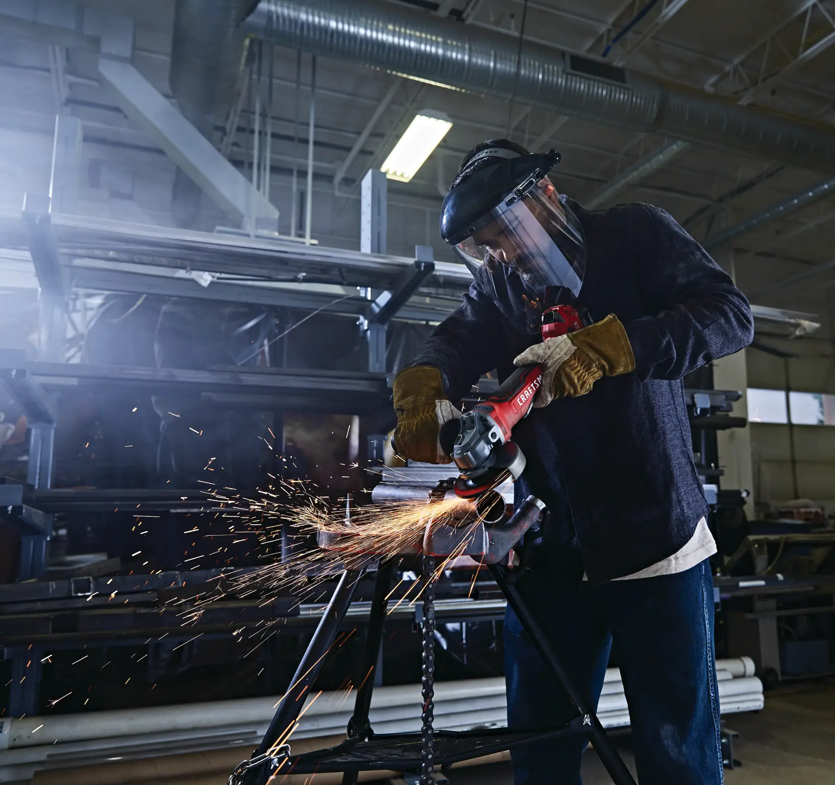 View of CRAFTSMAN Angle Grinder  being used by consumer
