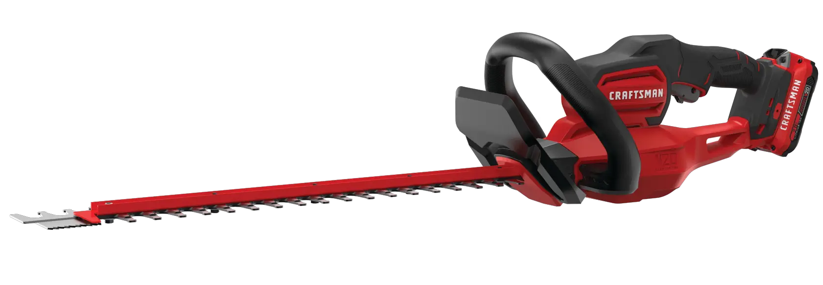 Cordless 22 inch hedge trimmer kit 2 ampere hours.