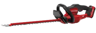 Cordless 22 inch hedge trimmer kit 2 ampere hours.
