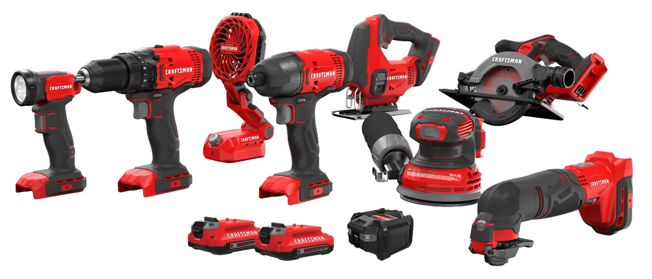 CRAFTSMAN V20 eight-tool cordless combo kit
