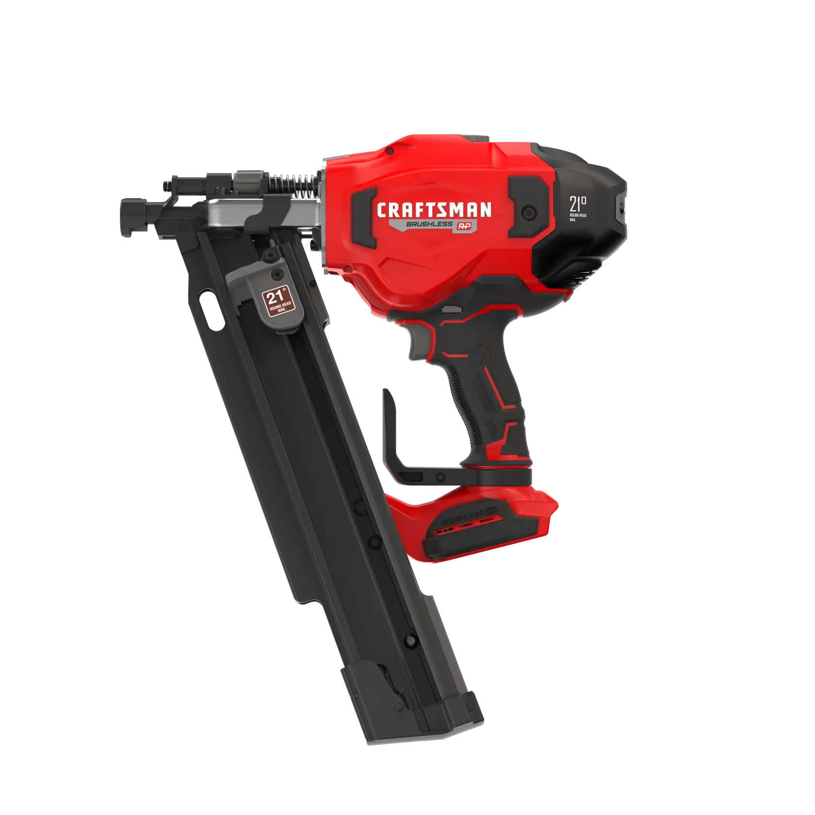 20 volt brushless cordless 21 degree plastic collated framing nailer.