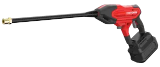 Left profile of 20 volt cordless 350 max P S I power cleaner.