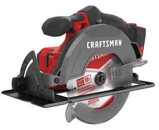 Left profile of 20 volt cordless 6 1 half inch circular saw.