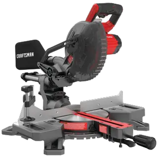 Right profile of 20 volt cordless 7 1 quarter inch sliding miter saw kit.