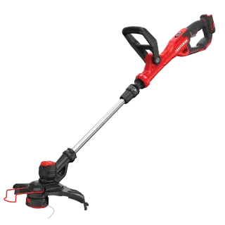 Close up of 20 volt weedwacker 13 inch cordless string trimmer and edger with automatic feed kit.