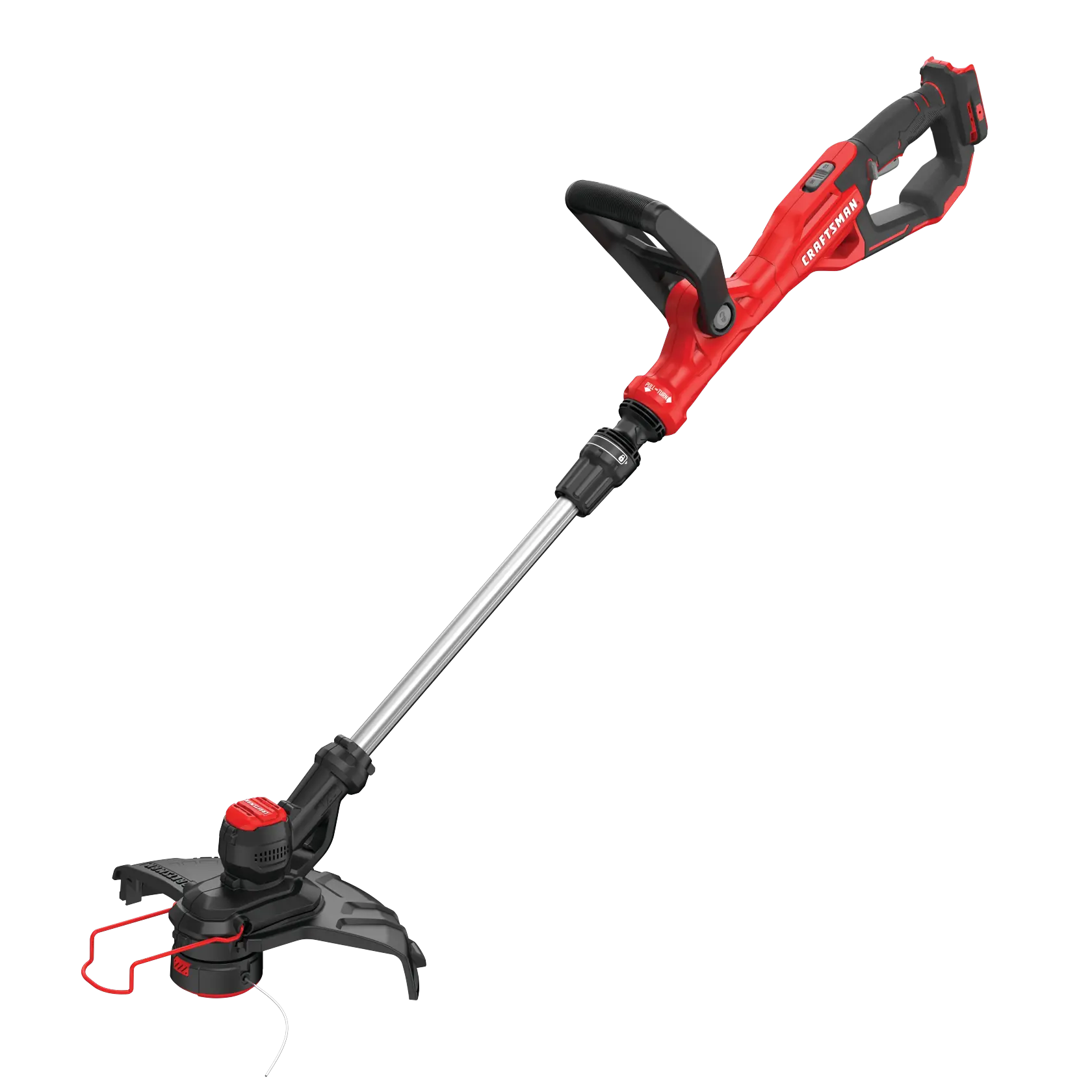 Right profile of 20 volt weedwacker 13 inch cordless string trimmer and edger with automatic feed kit.