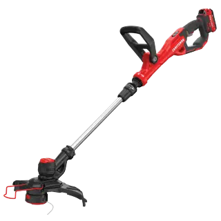 Left profile of 20 volt weedwacker 13 inch cordless string trimmer and edger with automatic feed kit.