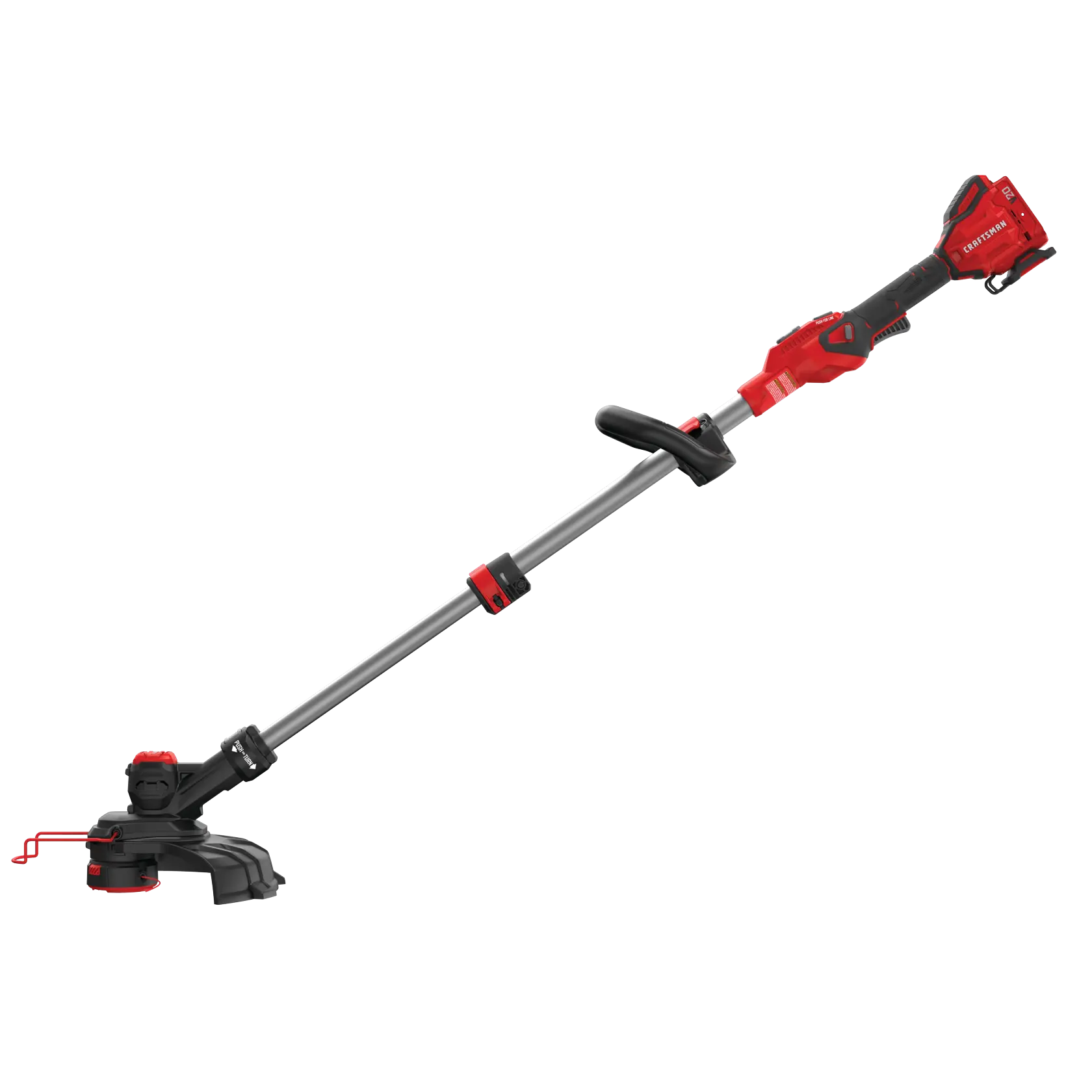20 volt cordless 13 inch weedwacker string trimmer edger with push button feed.