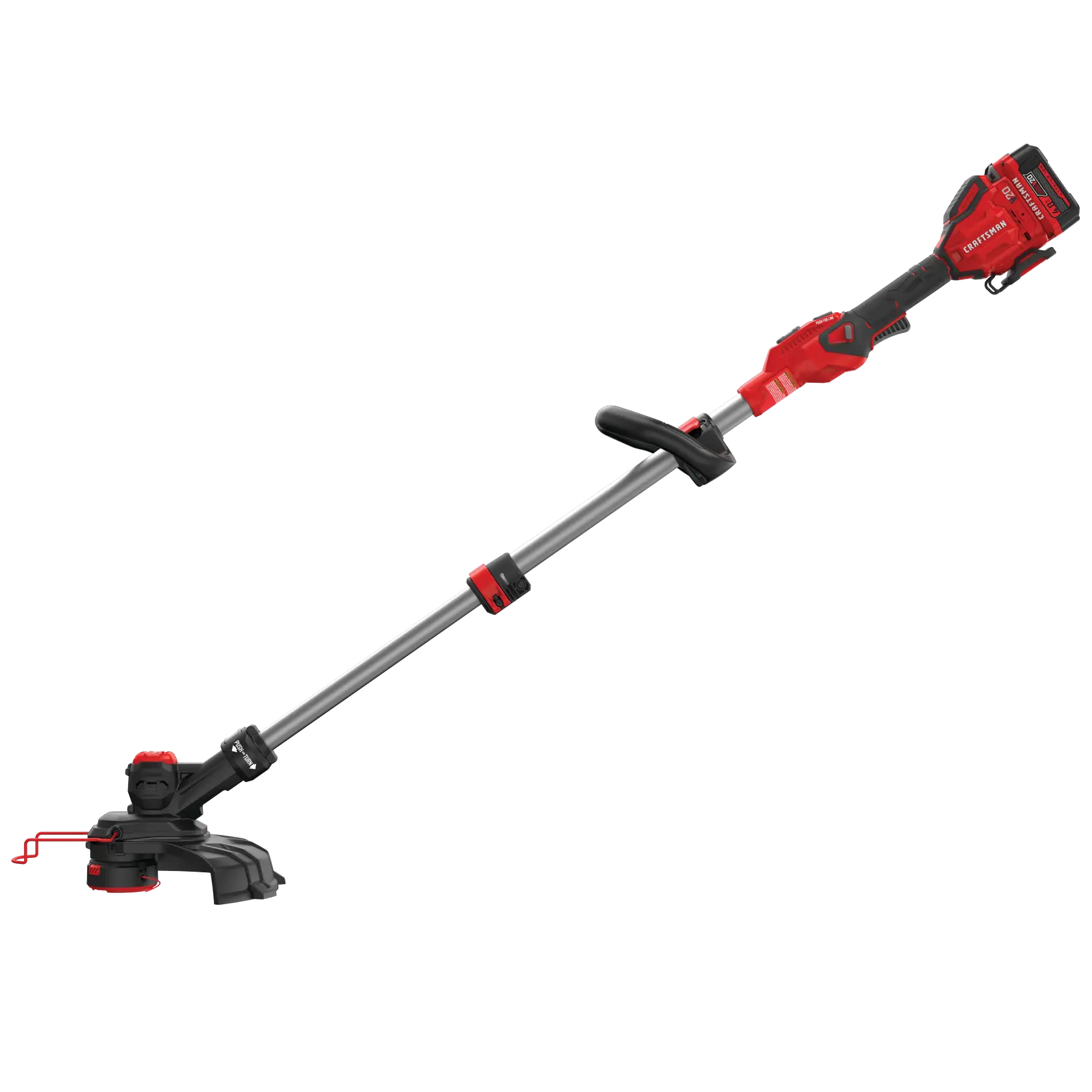 20 volt weedwacker 13 inch cordless string trimmer and edger with push button feed kit.