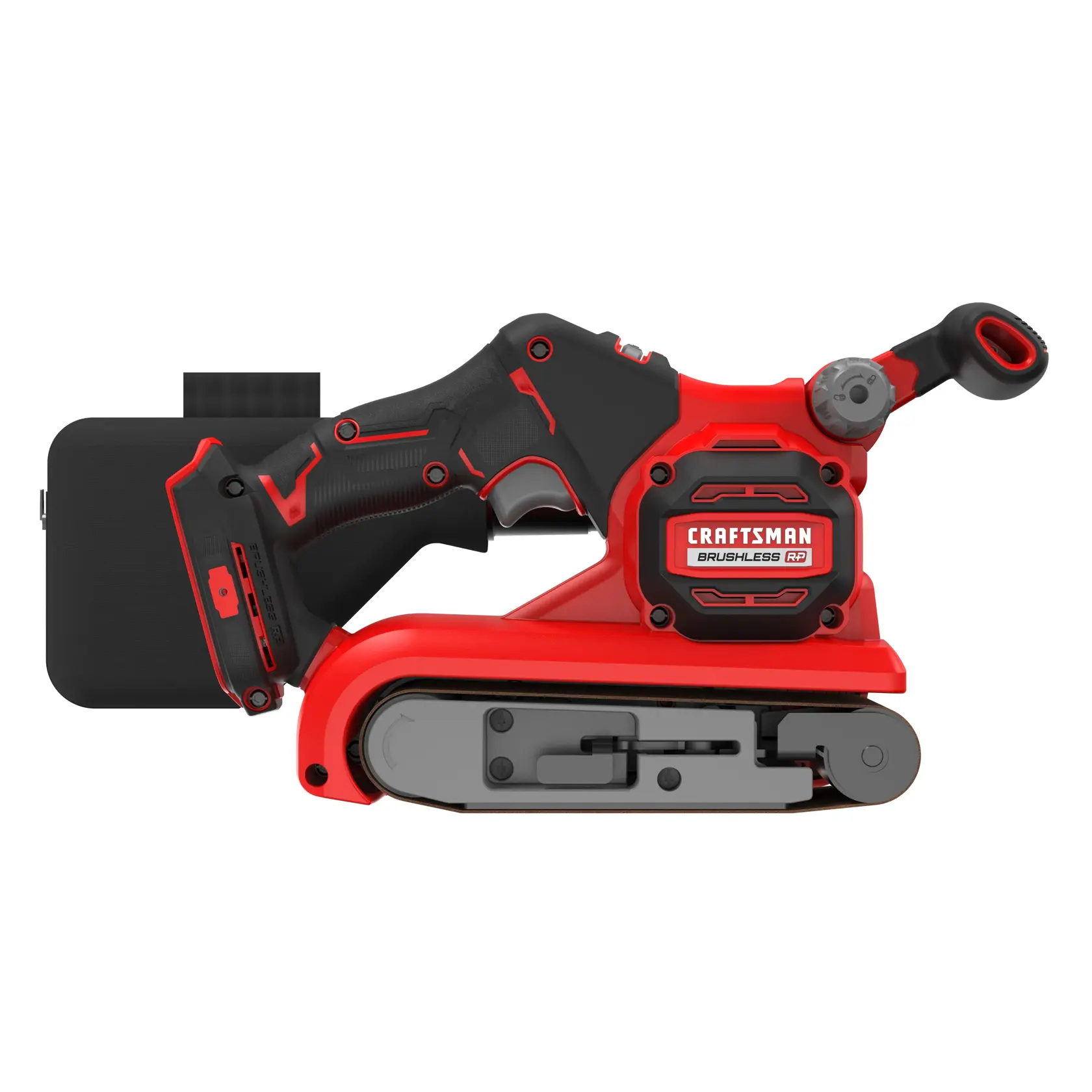 V20* Brushless RP Belt Sander on white background.