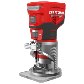 CRAFTSMAN V20 Brushless RP Fixed Base Router on White Background.
