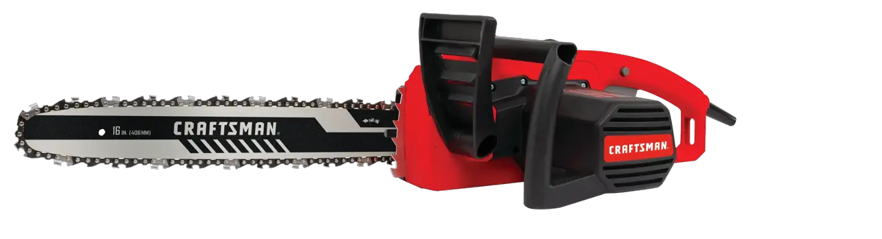 View of CRAFTSMAN Chain Saws on white background