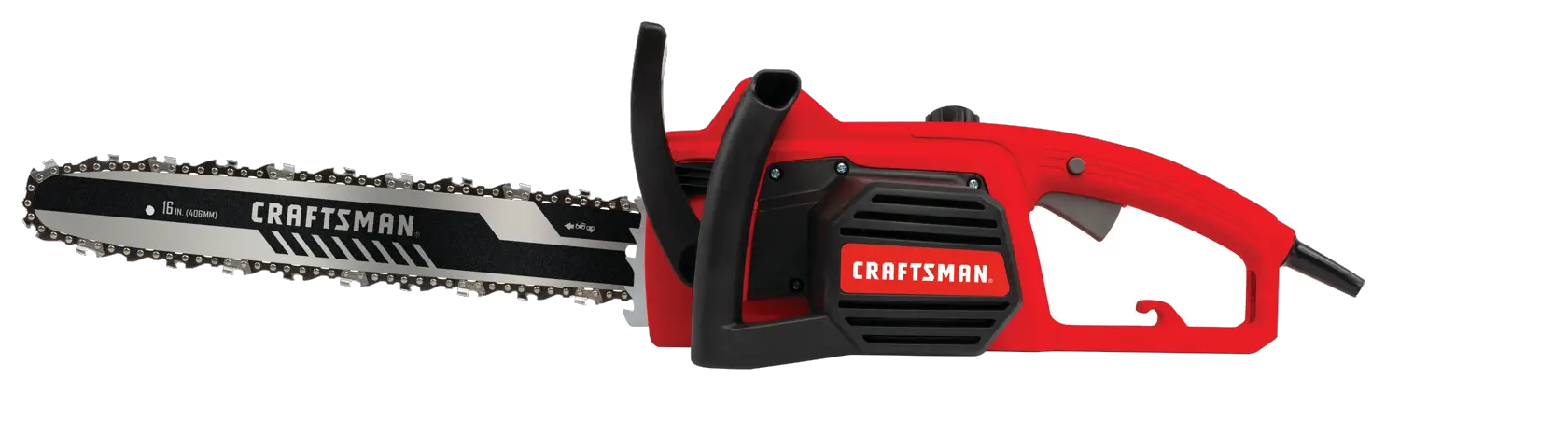 View of CRAFTSMAN Chain Saws on white background