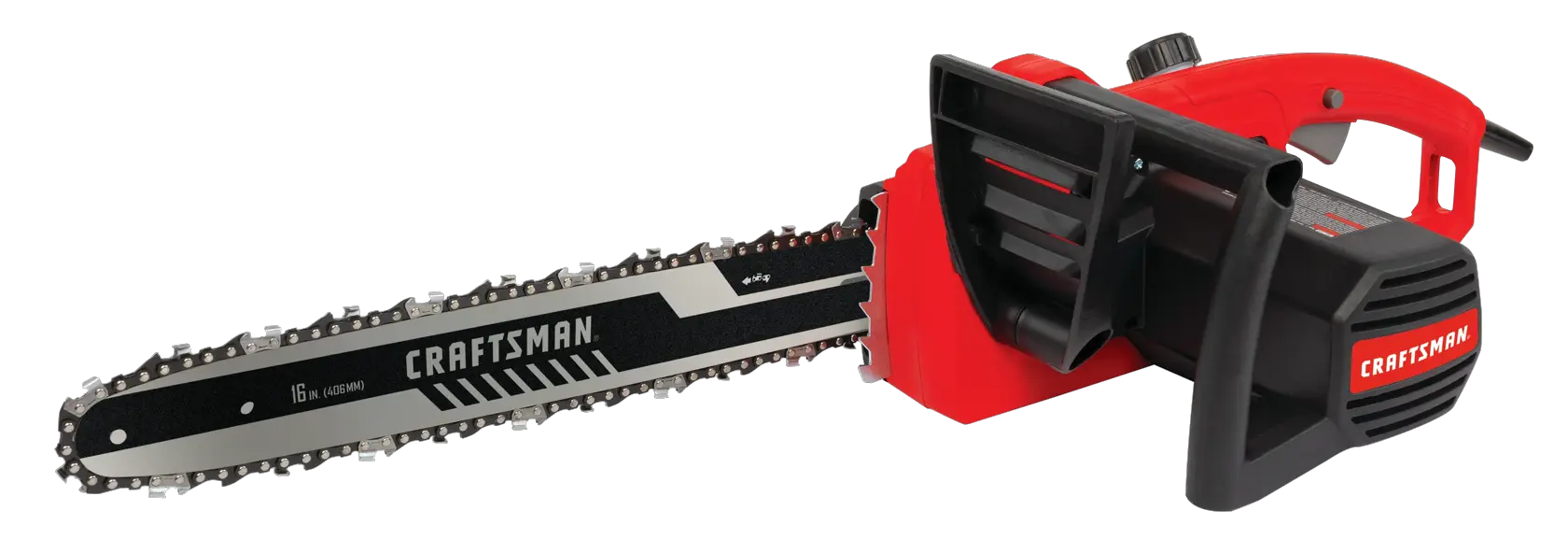 View of CRAFTSMAN Chain Saws on white background