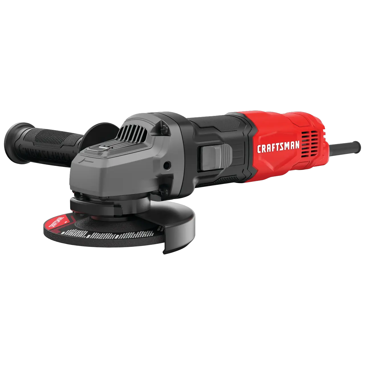 View of CRAFTSMAN Angle Grinder on white background