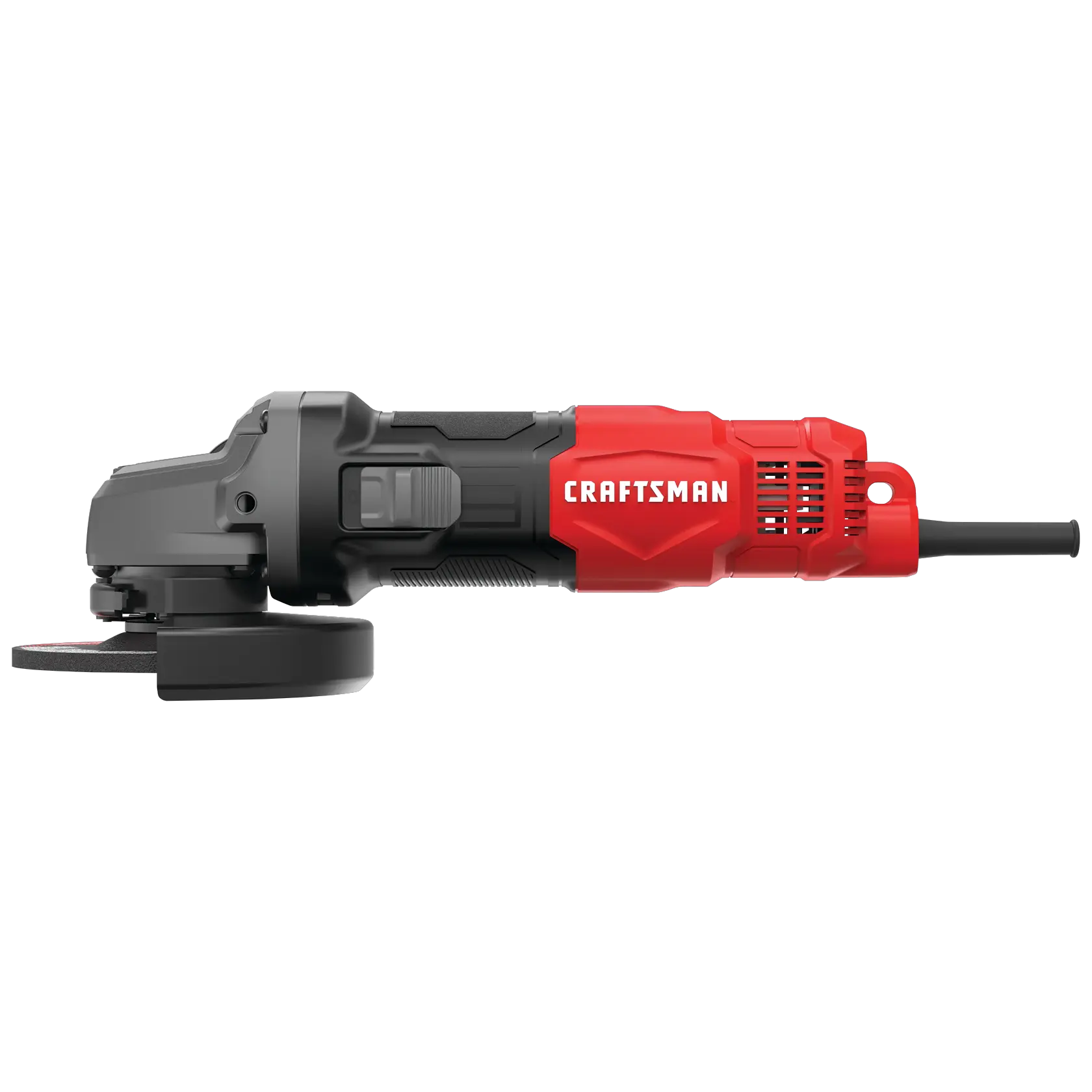 View of CRAFTSMAN Angle Grinder on white background