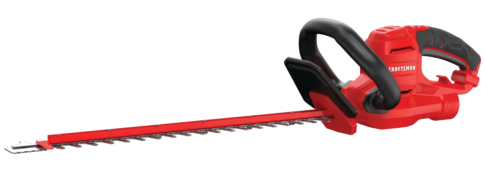 Profile of 3 dot 8 amp 22 inches corded hedge trimmer.