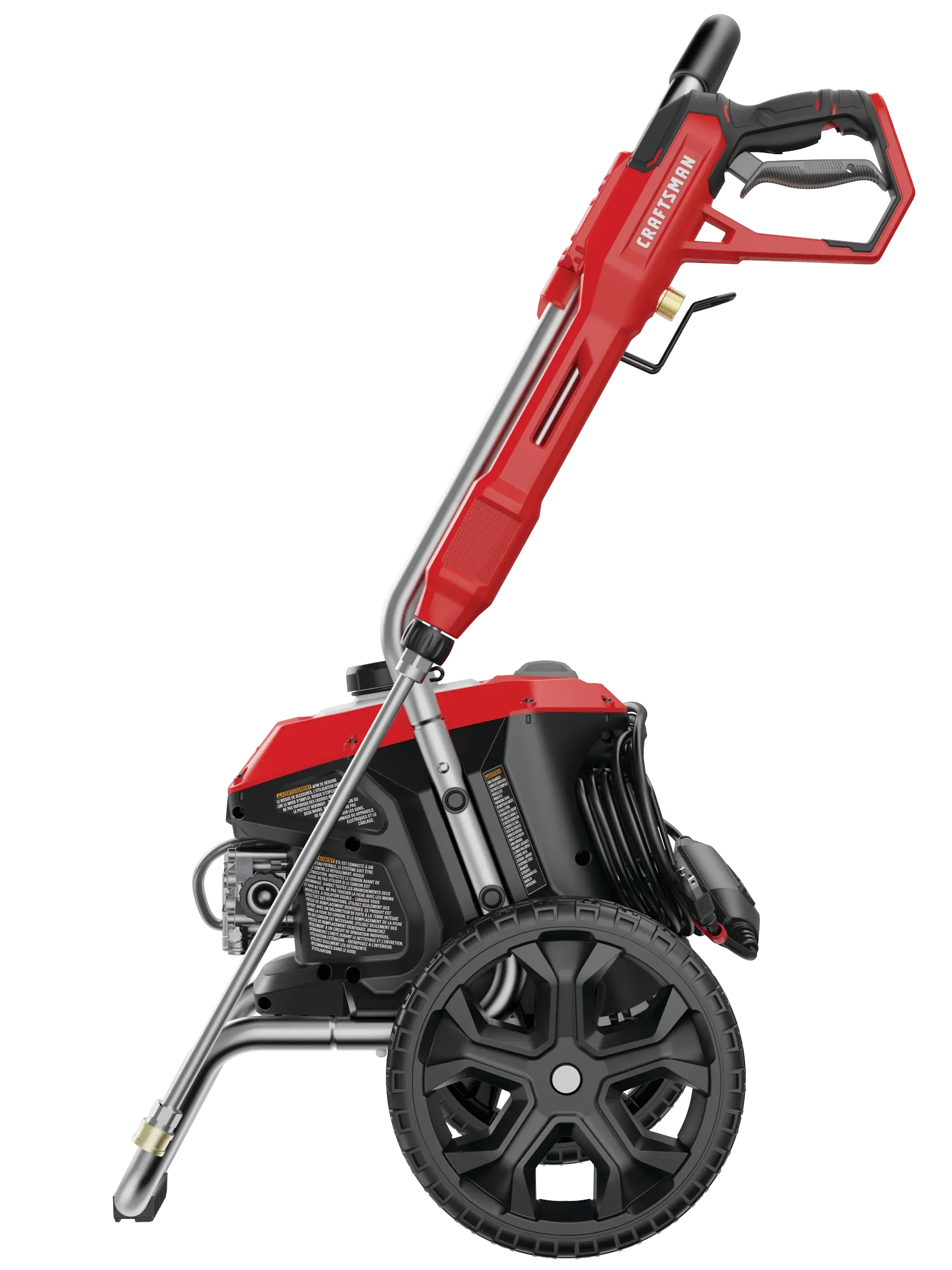 Right profile of 2100 pound per square inch electric cold water pressure washer.