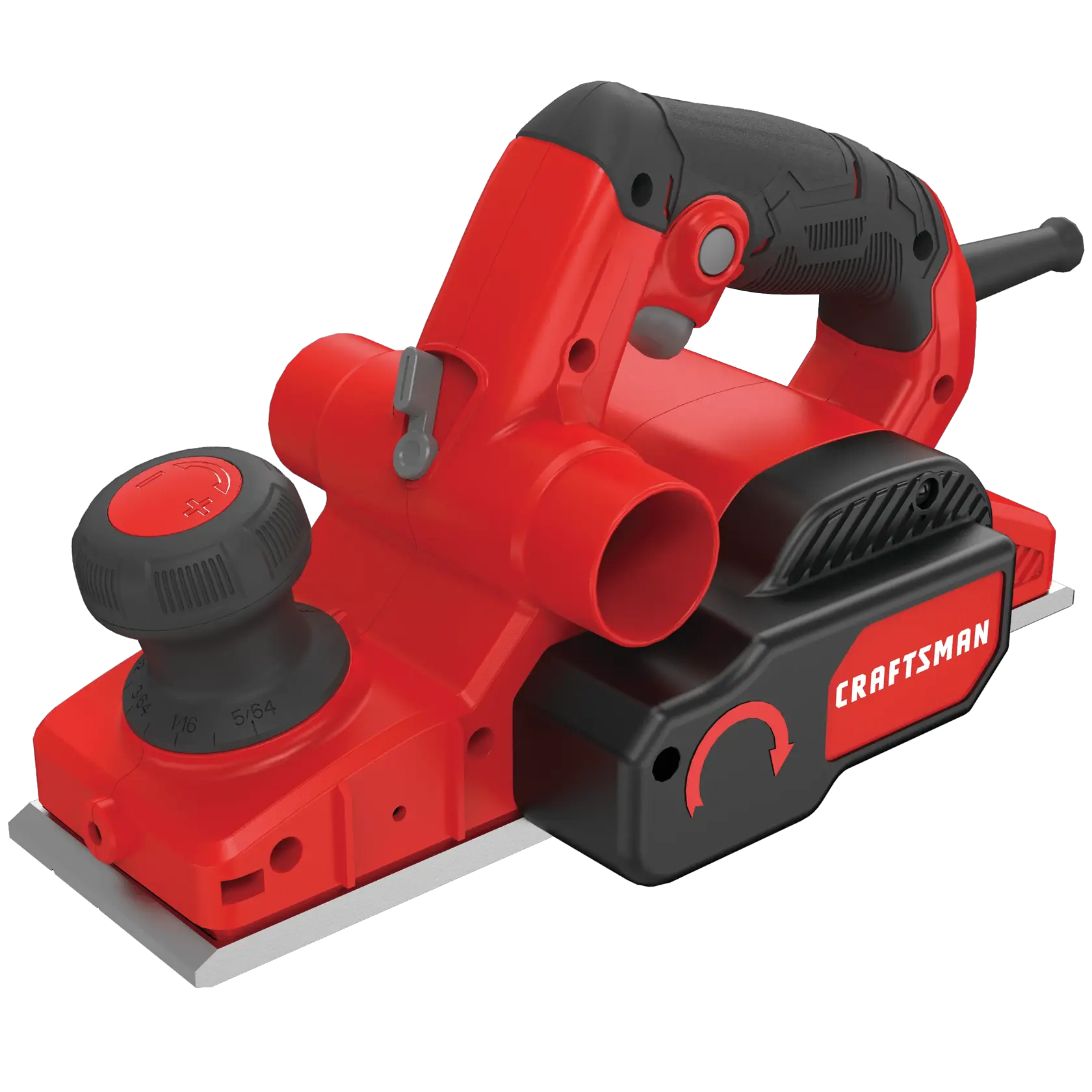 Left profile of 6 amp handheld planer.