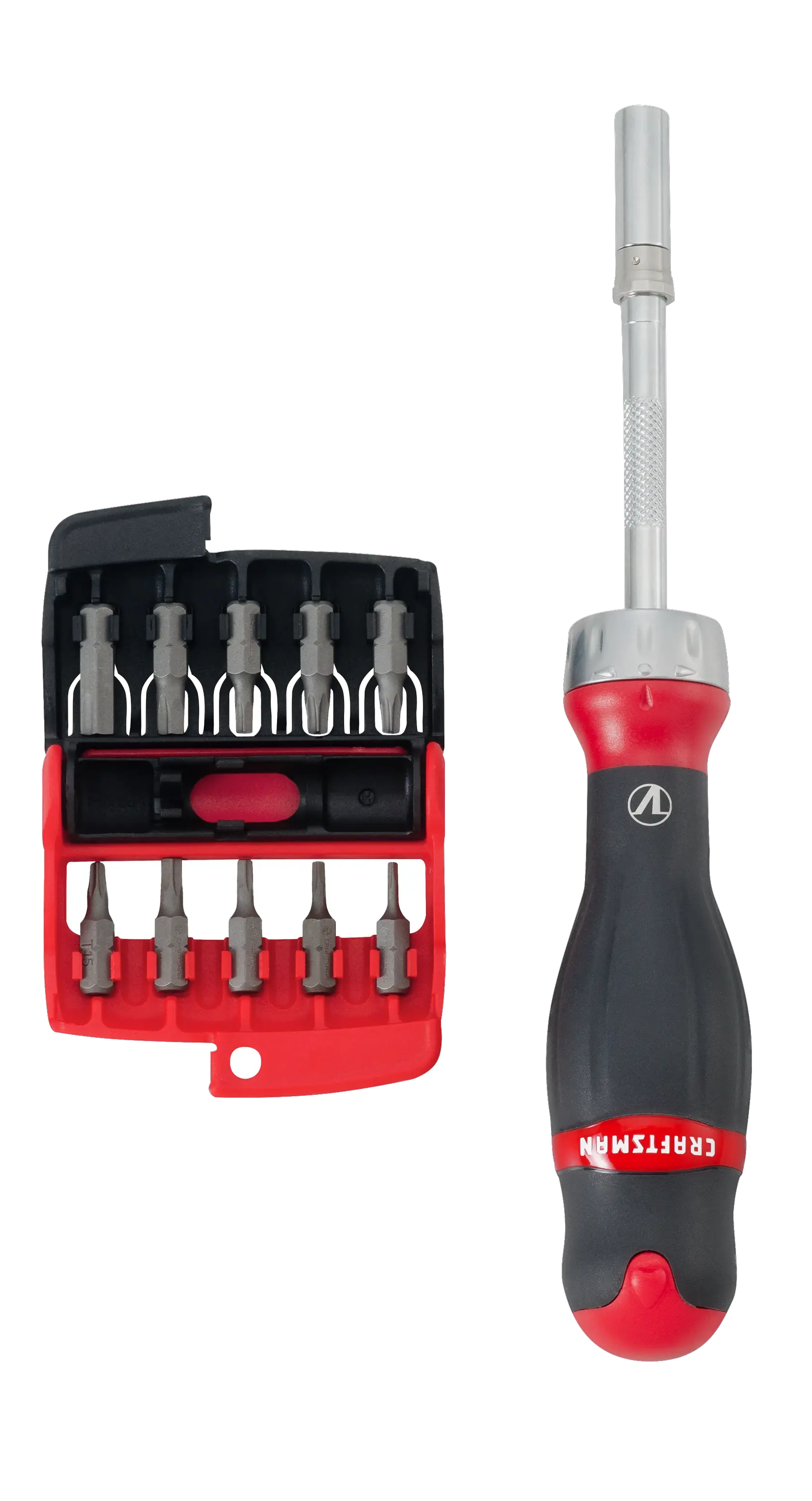 View of CRAFTSMAN Screwdrivers on white background