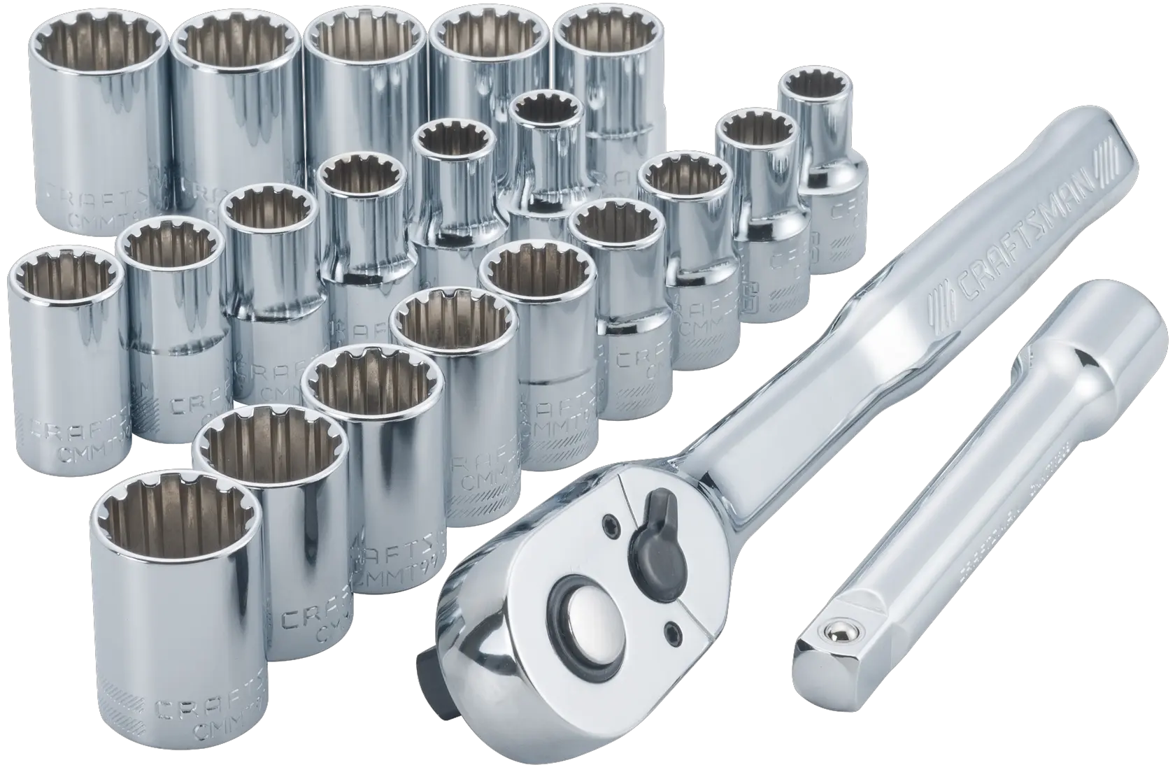 View of CRAFTSMAN Sockets: Set on white background