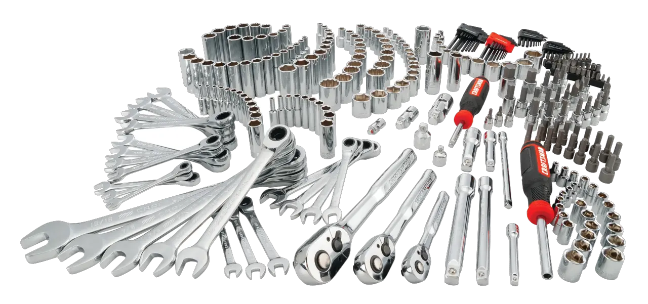 View of CRAFTSMAN Mechanics Tool Set on white background