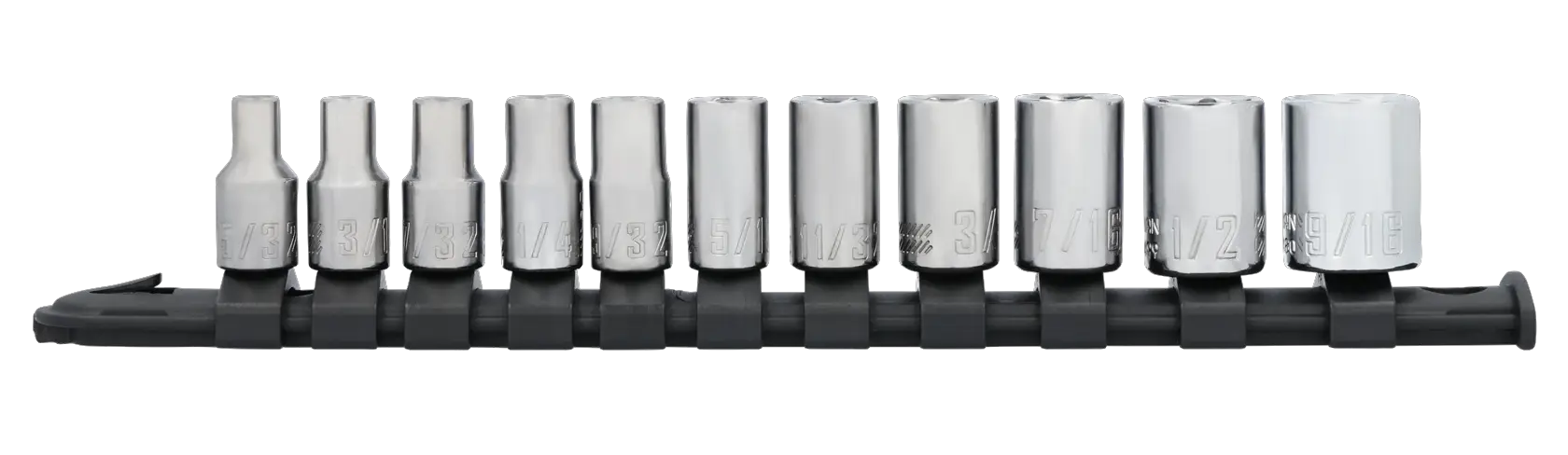 CRAFTSMAN CMMT12040 11PC  1/4IN DR SAE 6PT socket set front view.