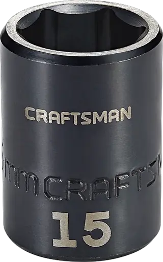 3 eighths inch 15 millimeter metric impact shallow socket.
