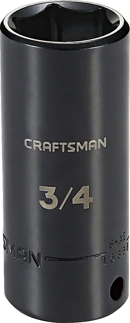 3 eighths inch drive 3 fourths inch S A E deep impact socket.
