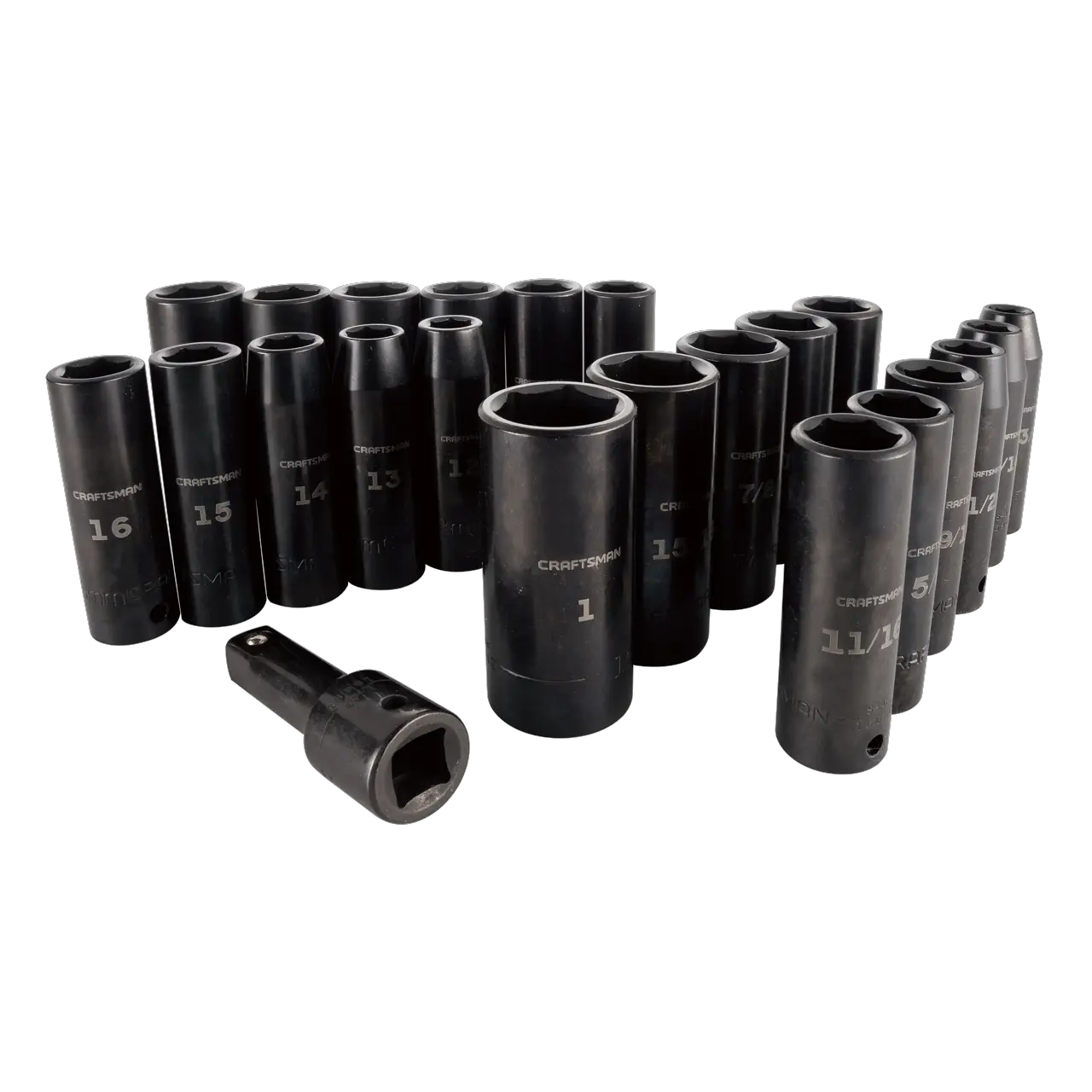 View of CRAFTSMAN Sockets: Impact on white background