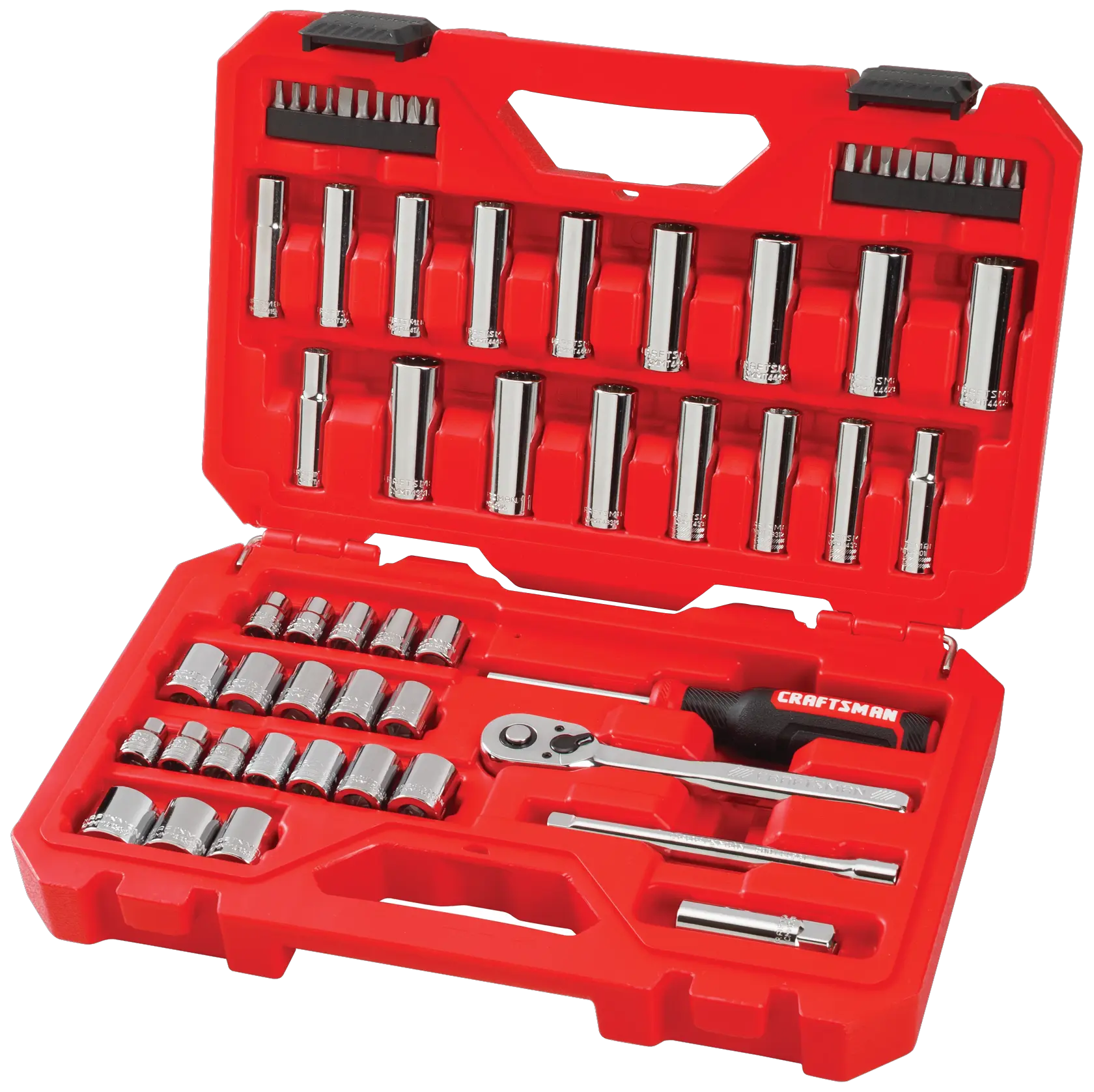 View of CRAFTSMAN Mechanics Tool Set on white background