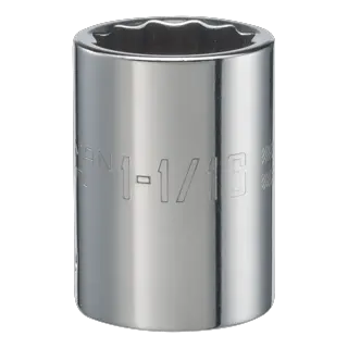 3 quarter inch drive 1 1 sixteenth inch 12 point S A E shallow socket.