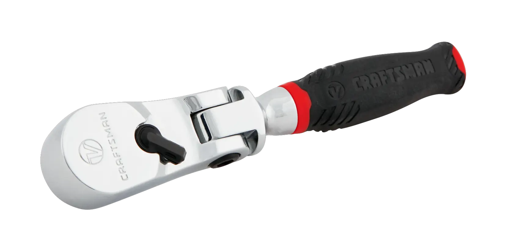 Right profile of V series quarter inch drive comfort grip flex head ratchet.
